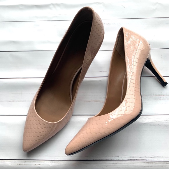 Calvin Klein blush snakeskin stiletto heels size 8 - Picture 5 of 5